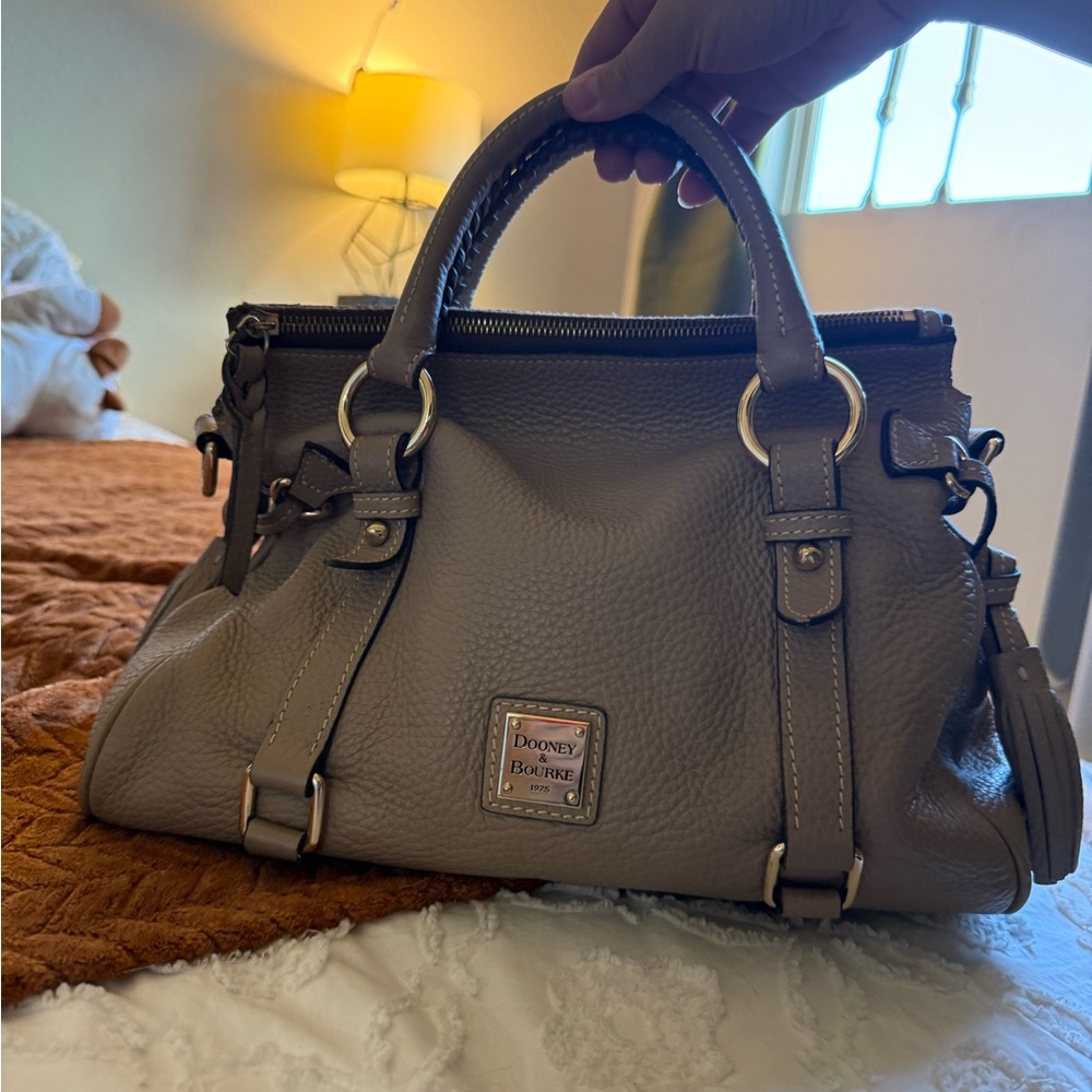 Dooney & Bourke Gray Leather Satchel
